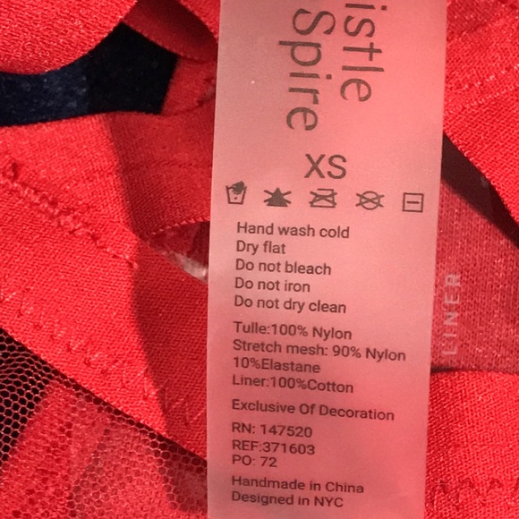 Thistle And Spire Verona Thong Panty Embroidered Mesh Crimson Red XS NWT - Picture 6 of 7